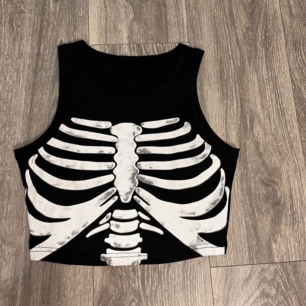 Skeleton Print Tank Top Size S